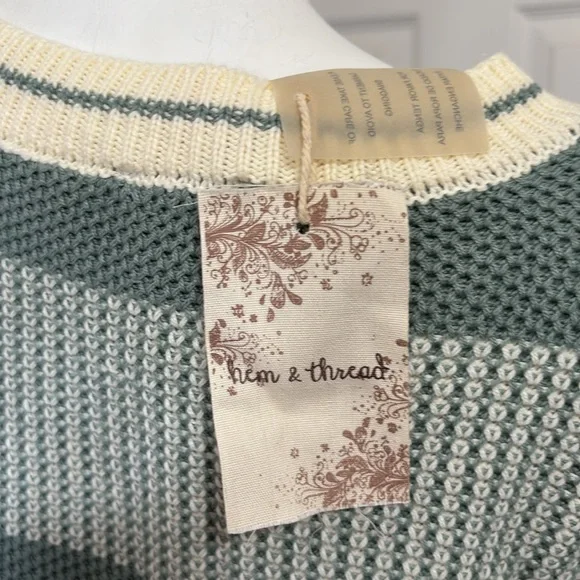 Hem & Thread Sage Striped Sweater - Picture 5 of 7
